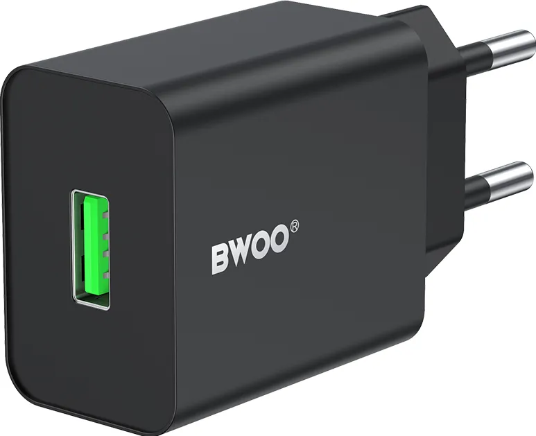 BWOO wall charger CDA249 5V 2,4A USB-A, black