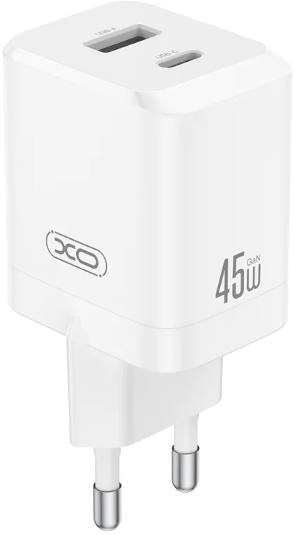 XO wall charger CE36 PD 45W 1x USB-C 1x USB white