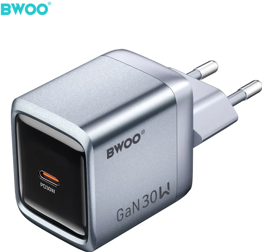 BWOO BO-CDA236 GaN wall charger 1xUSB-C 3A PD 30W grey with PPS