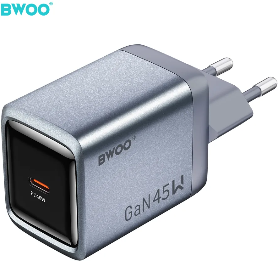 BWOO BO-CDA238 wall charger 1xUSB-C 3A PD 45W grey with PPS
