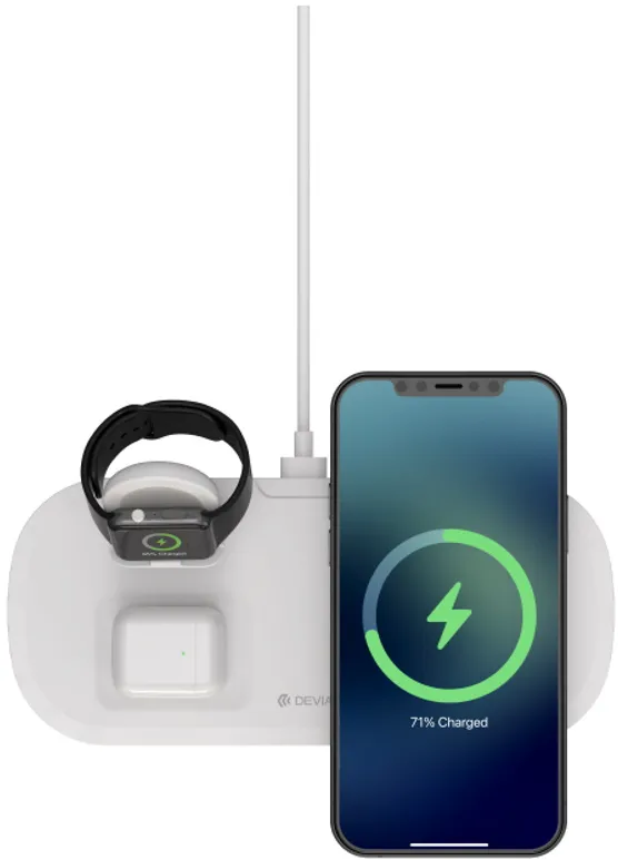 Devia wireless charger 3in1 Smart 15W white