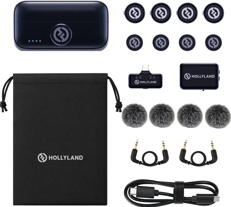 Hollyland Lark M3 Combo 4TX&2RX USB-C and Camera RX and 4 x Wireless Microphone