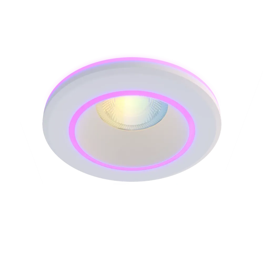 Spot LED Calex Smart Halo 10cm RGB lumina calda 6.5W 340 lm IP20 clasa G Alb