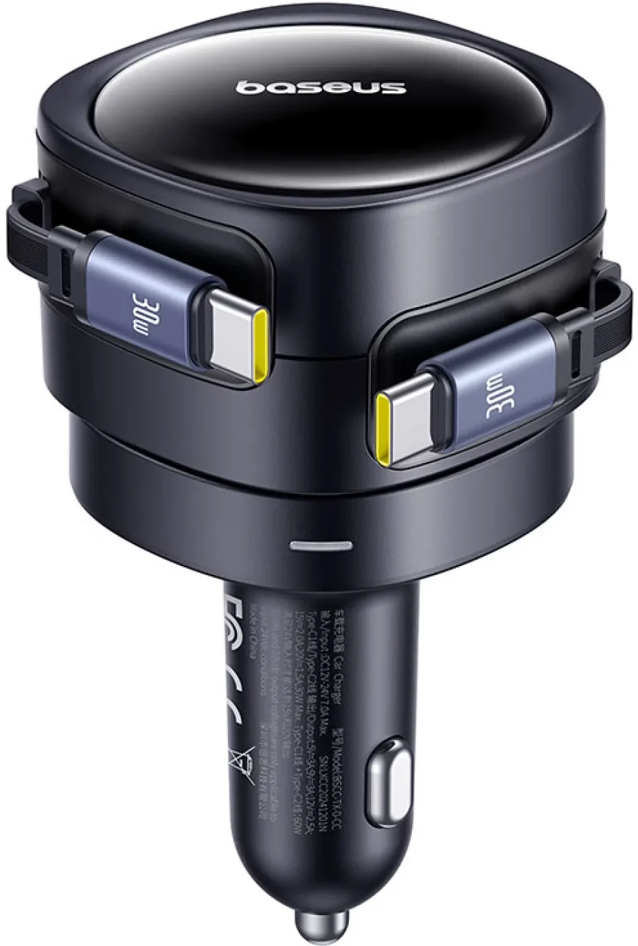 Incarcator auto Baseus Enjoyment Max USB-C + Lightning 60W 3A Negru