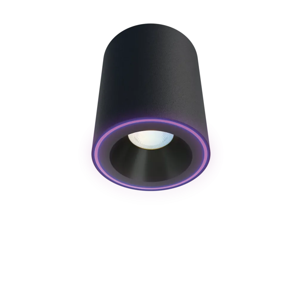 Spot de tavan LED Calex Smart Halo 10cm RGB lumina calda 6.5W IP20 340 lm clasa G Negru