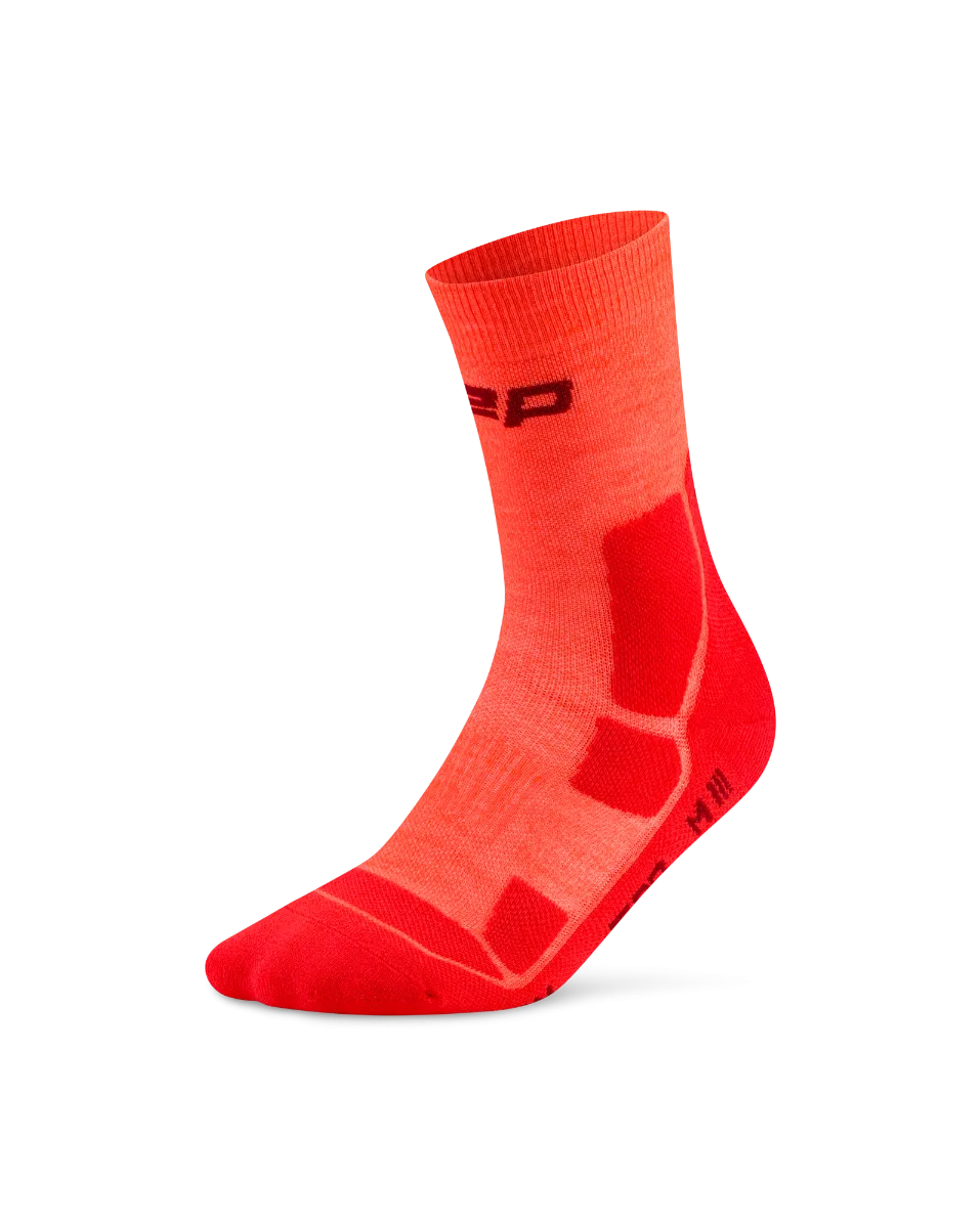 CEP - sosete compresie mid cut - Hiking Mid Cushion W - neon coral | red - III (37-40)