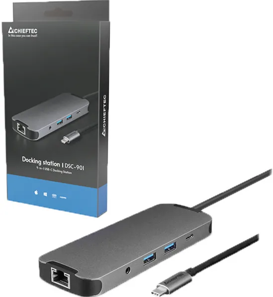 Chieftec DSC-901, docking station titanium, USB-C 3.2 Gen1