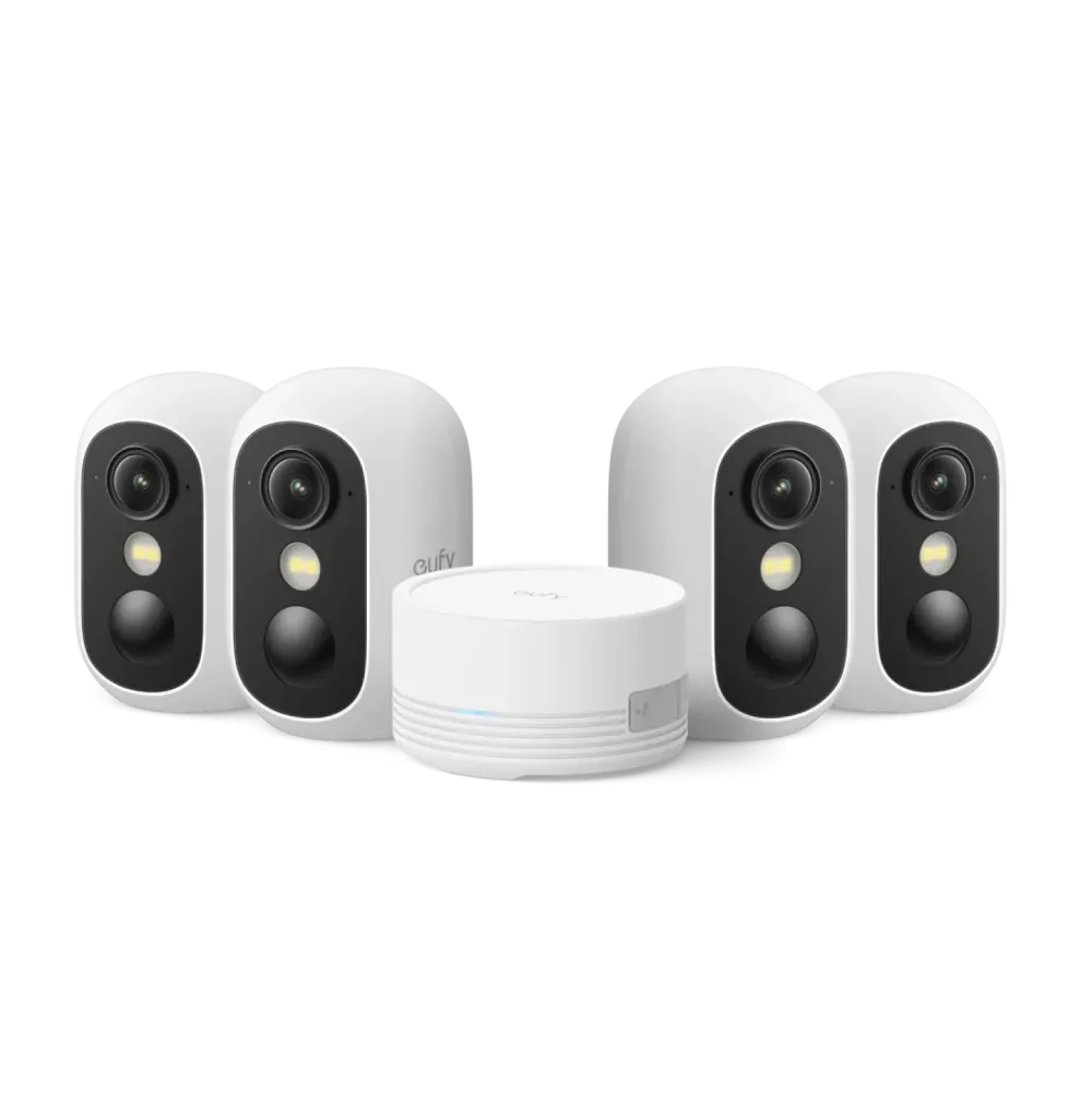 Sistem supraveghere video eufyCam C35 Wireless IP67 Color Night Vision Set HomeBase Mini + 4 camere Full HD