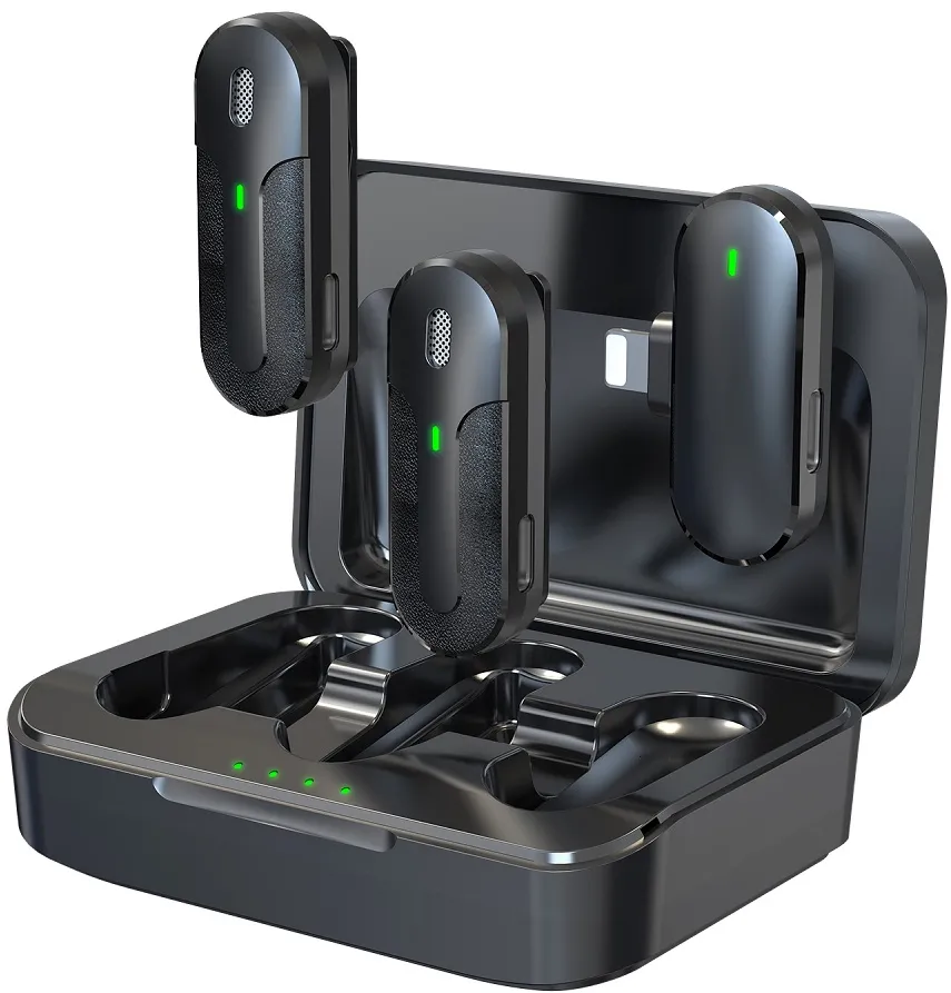 Devia microphone for smartfon Kintone Lightning wireless 2in1 black