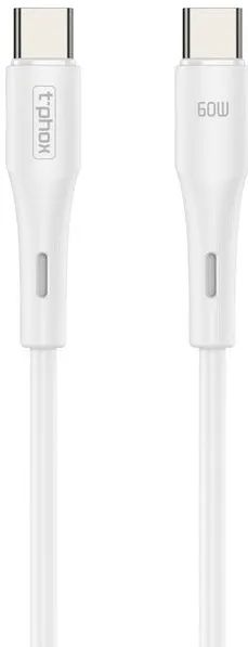 T-PHOX CABLE GENTLE USB-C/USB-C 60W 1M WHITE