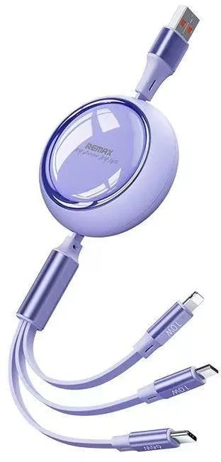 CABLE REMAX LINON SERIES 66W 3IN1 USB-C/MICRO/LIGHTNING RC-C029 PURPLE
