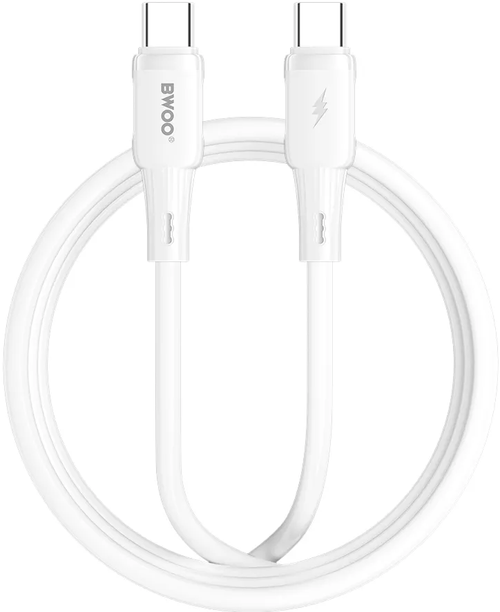 BWOO silicone cable X329CC 65W USB-C 1m white