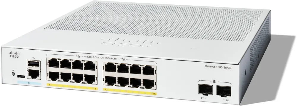 CATALYST 1300 16-PORT GE FULL/POE 2X1G SFP