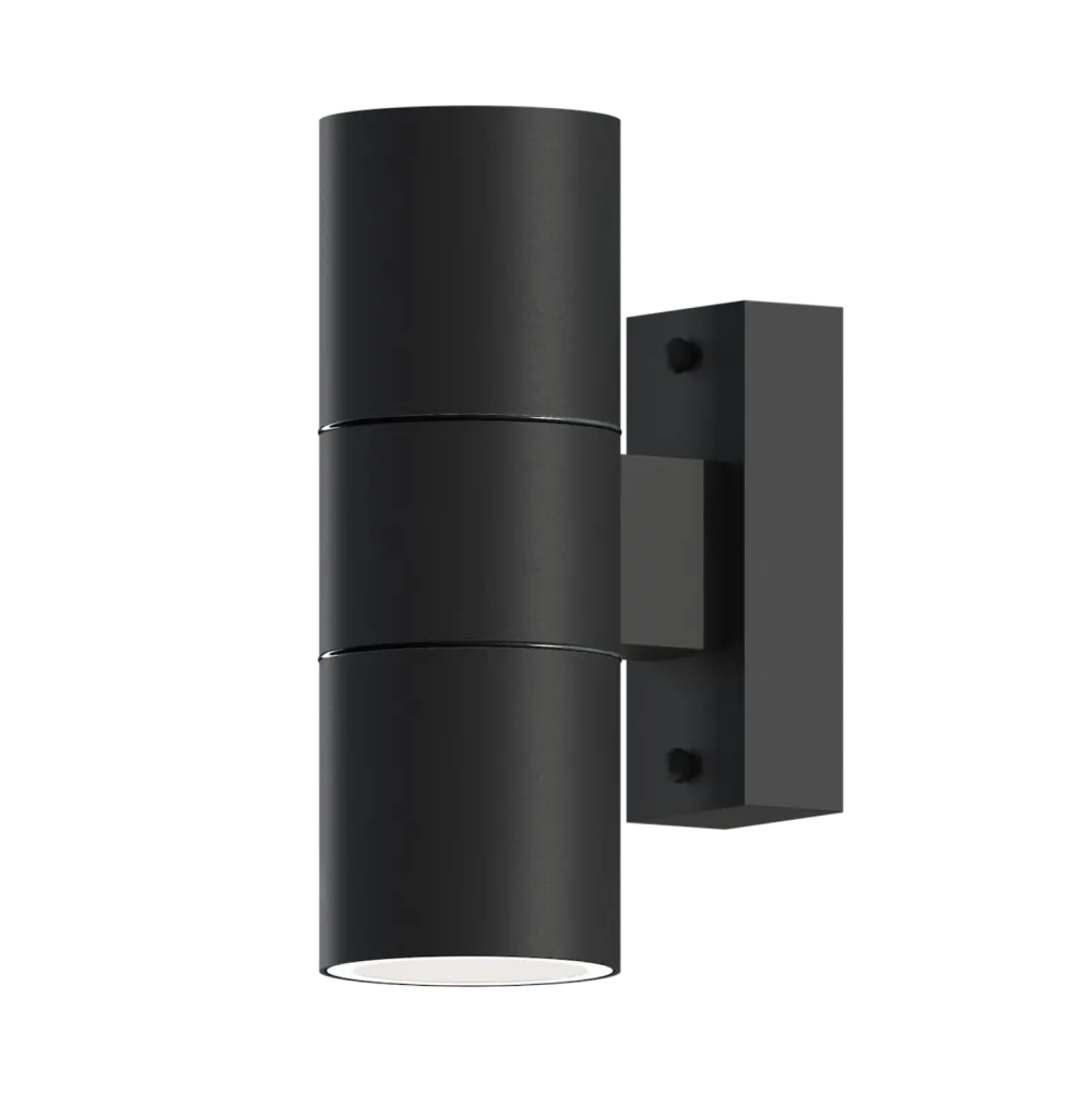 Lampa de perete de exterior LED Calex Turin 2x bec GU10 otel inoxidabil IP54 inaltime 170 mm Negru