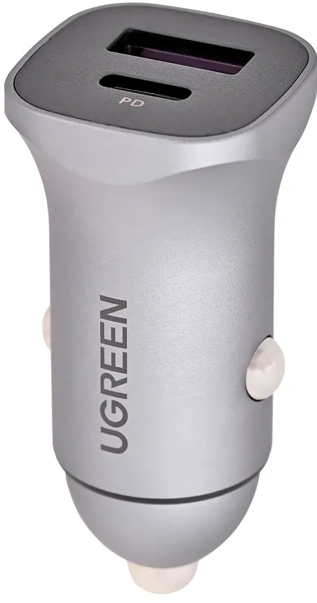 Ugreen USB Type-C / USB 24W Power Delivery Quick Charge car charger, grey (30780)