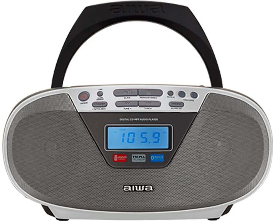 Aiwa BBTU-400SL portable stereo system Analog & digital 6 W FM Silver MP3 playback