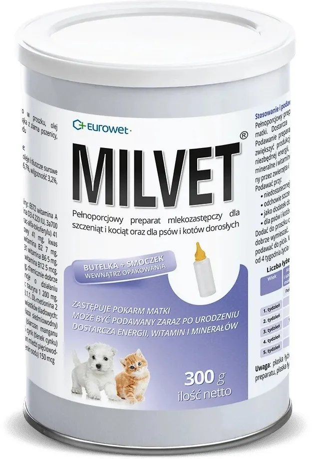 EUROWET Milvet - milk replacer for dogs and cats - 300 g