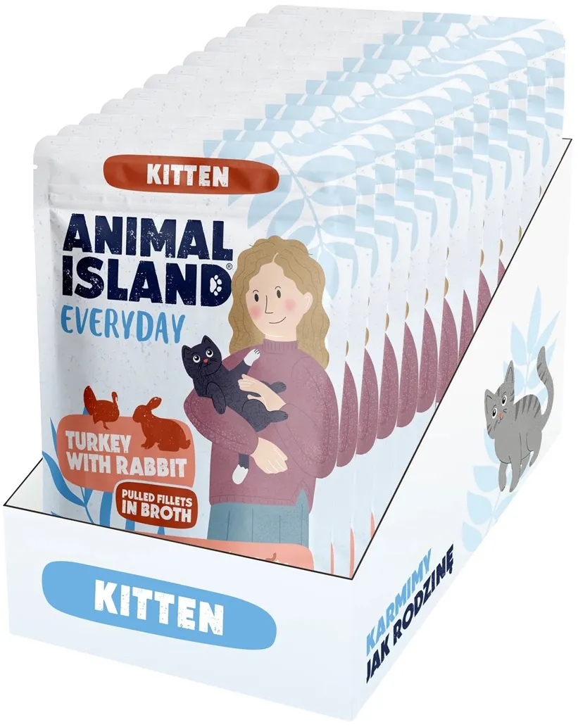 ANIMAL ISLAND Everyday Kitten Turkey with rabbit Box - wet cat food - 12x85g