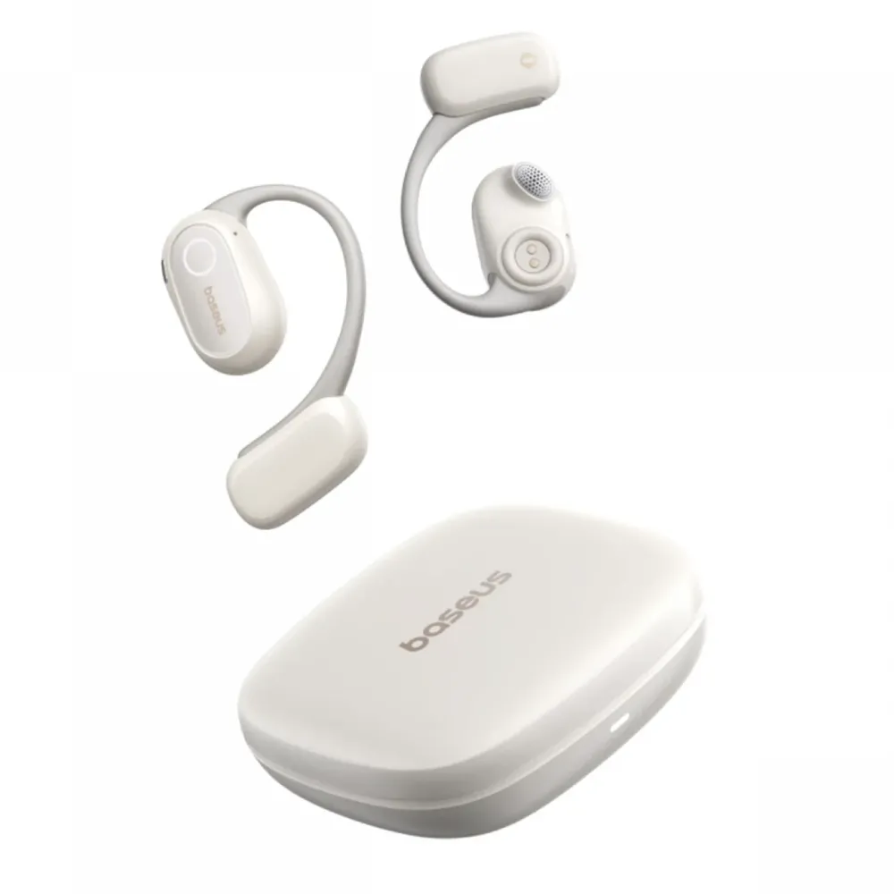 Casti True Wireless Baseus Bowie MF1 Open-Ear Autonomie 60 de ore IPX4 Bluetooth 5.4 Alb