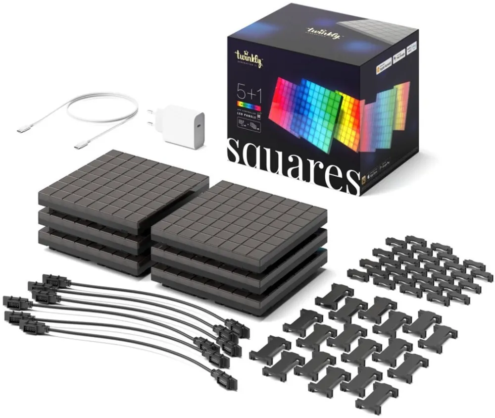 twinkly SET 6x panou LED RGB 64xLED 16x16 cm Wi-Fi TWQ064STW-07-BEU