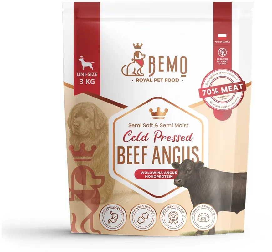 BEMO Cold Pressed Beef Angus Mono - dry dog food - 3kg