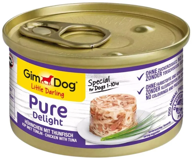 GIMDOG Little Darling Pure Delight Chicken with tuna - wet dog food - 85g