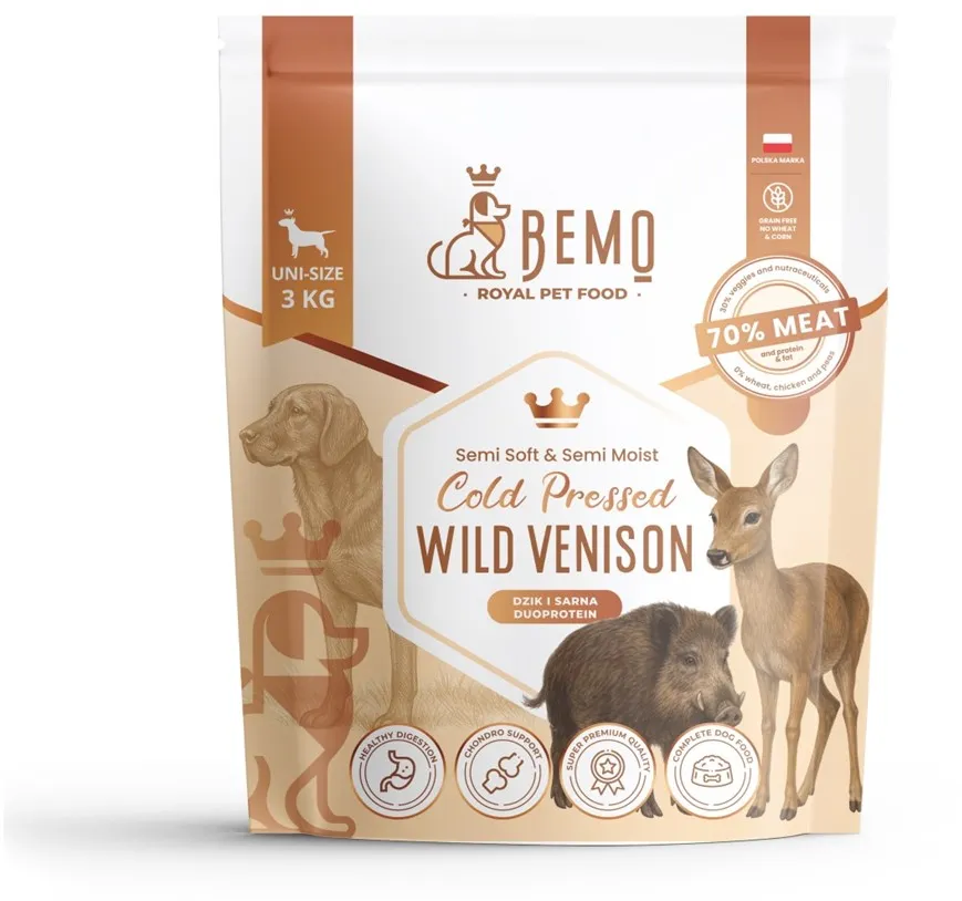 BEMO Cold Pressed Wild Venison - dry dog food - 3kg