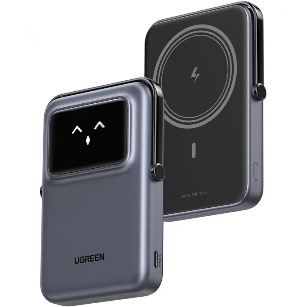 Baterie externa UGREEN Uno 10000mAh 20W Digital Display 5V/3A Gri Negru