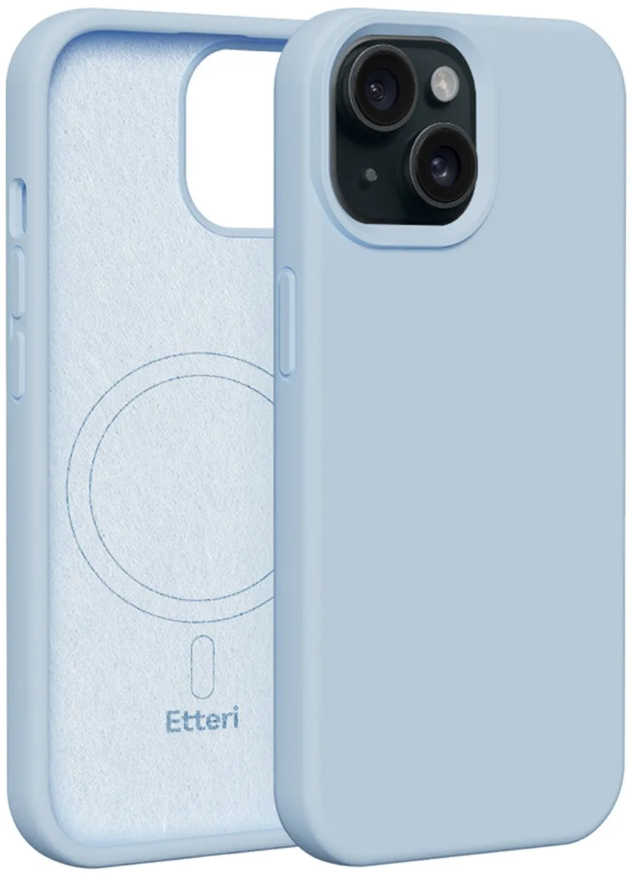 Etteri Silicone Mag case for iPhone 15 6,1" light blue
