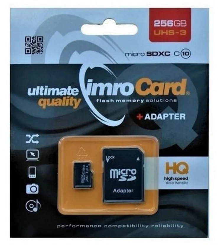 Imro memory card 256GB microSDXC kl. 10 UHS-3 + adapter