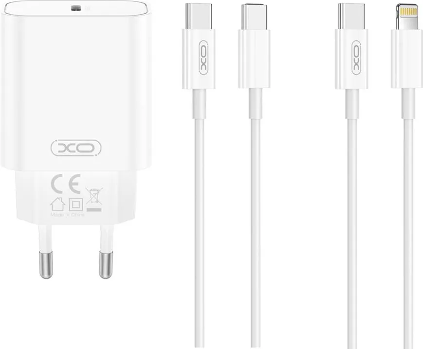 XO wall charger CE32 PD 20W 1x USB-C white + USB-C - USB-C cable