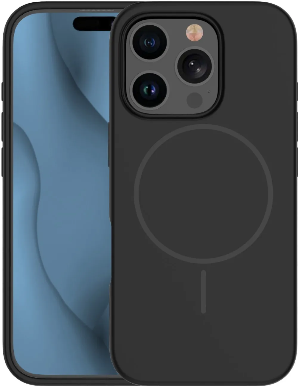 Silicone Thin Mag case for iPhone 15 Pro Max 6,7" black