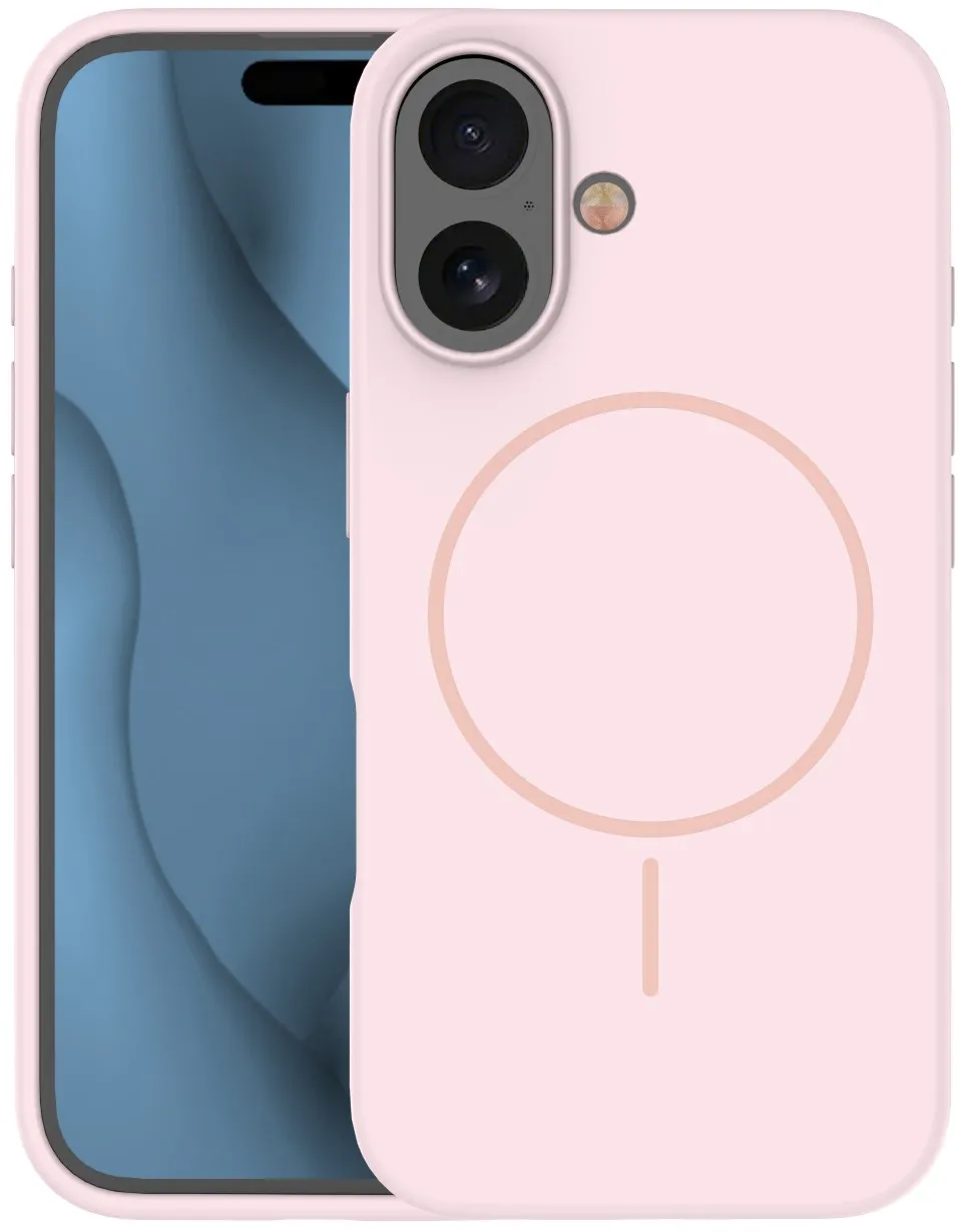 Silicone Thin Mag case for iPhone 16e / 17e light pink