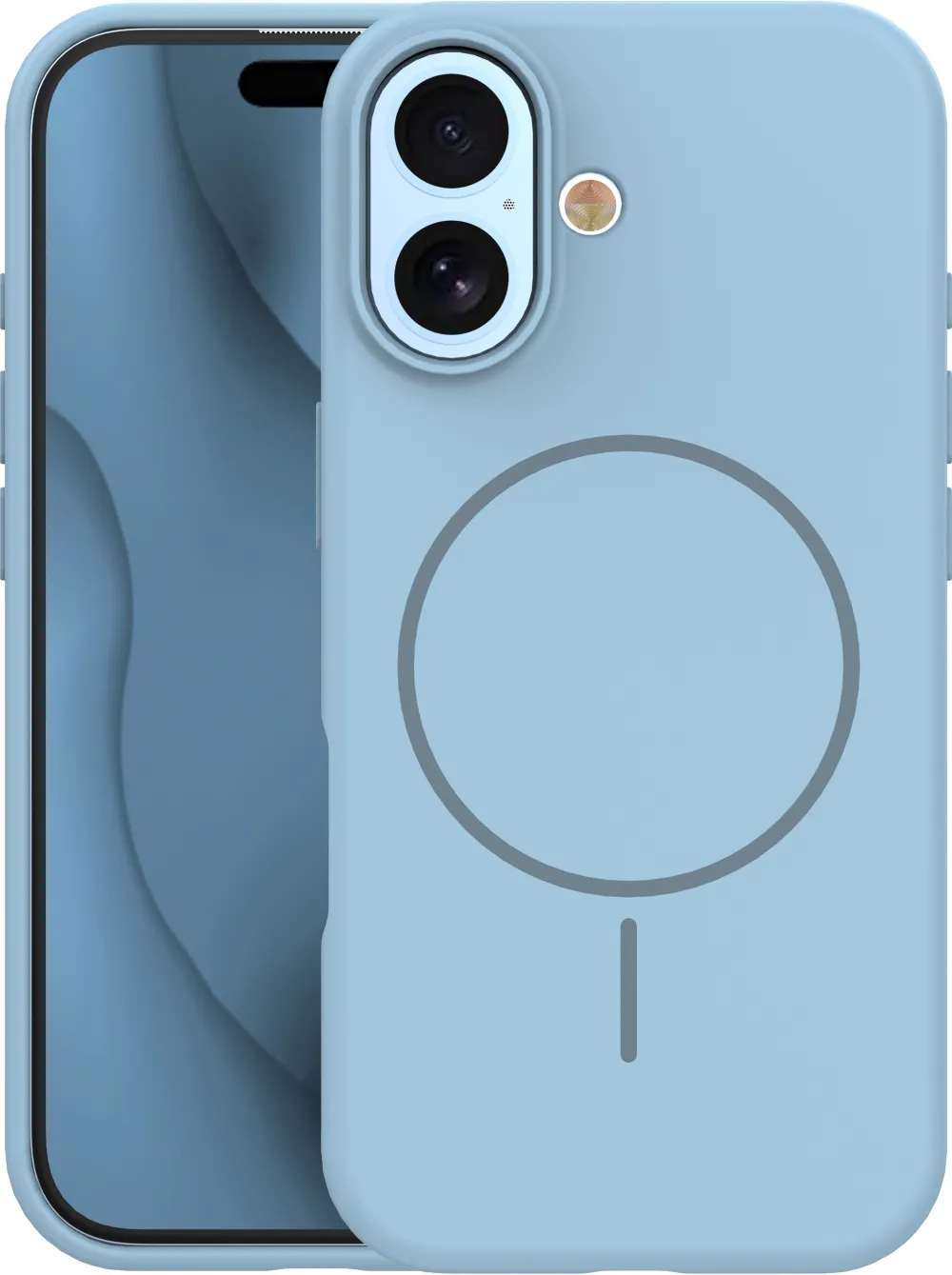 Silicone Thin Mag case for iPhone 17 / 18 6,3" light blue