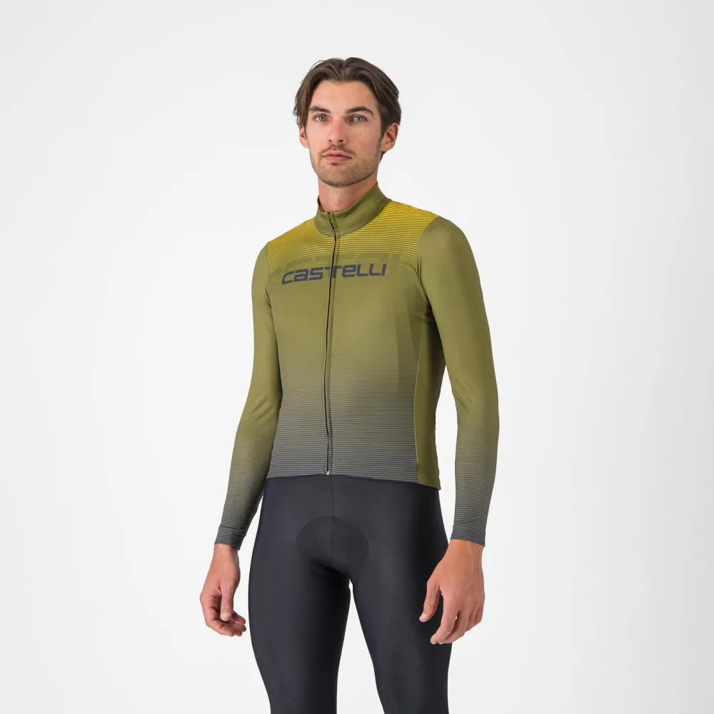 Castelli - tricou manaca lunga - Apice Thermal - salvie | albastru | mango mojito - 3XL
