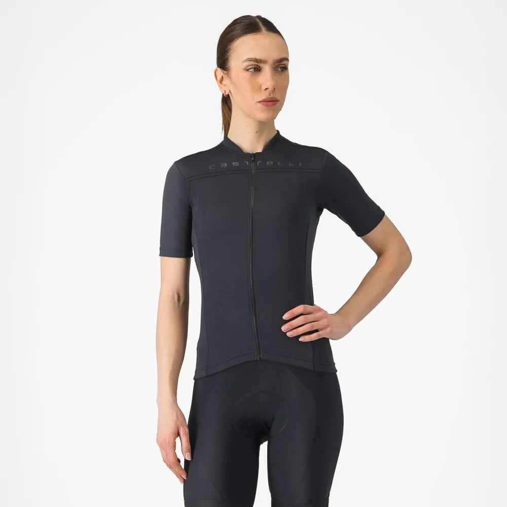 Castelli - tricou ciclism maneca scurta regular fit - Anima 4 W Jersey - negru deschis - L