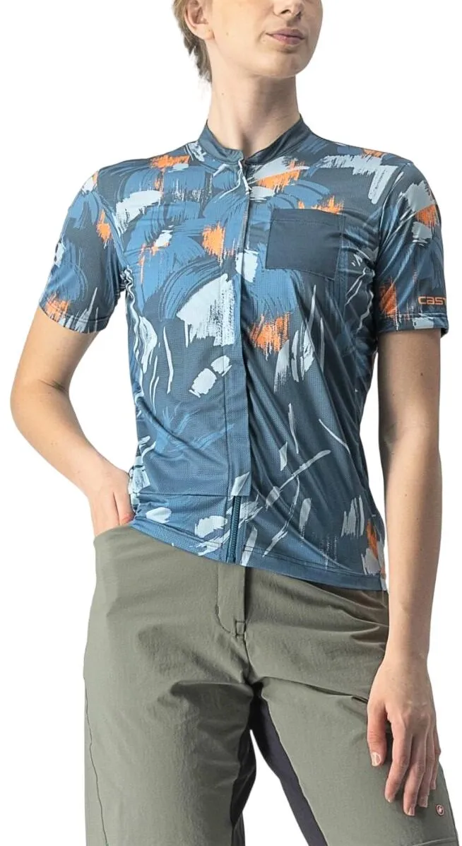 Castelli - tricou ciclism maneca scurta femei - Unlimited Sentiero - bleumarin-bleu-portocaliu - L