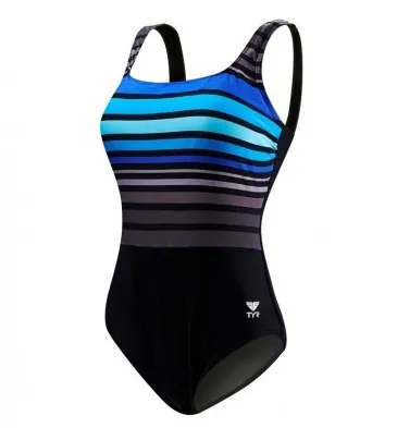 TYR - Costum Ombre Stripe Aqua Controlfit - Black/Blue - 18