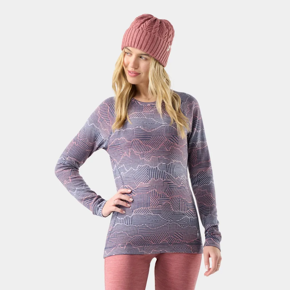 Smartwool - bluza de corp - Classic Thermal Merino Base Layer Crew Boxed W - Nightfall Linear Peaks - XS
