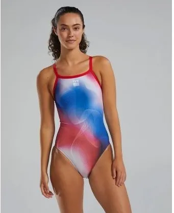 TYR - Costum femei Unwaver Diamonfit - Navy / Red - 32