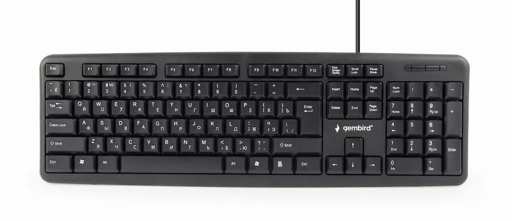 Tastatura Gembird KB-U-103-RU USB QWERTY English,Russian Black