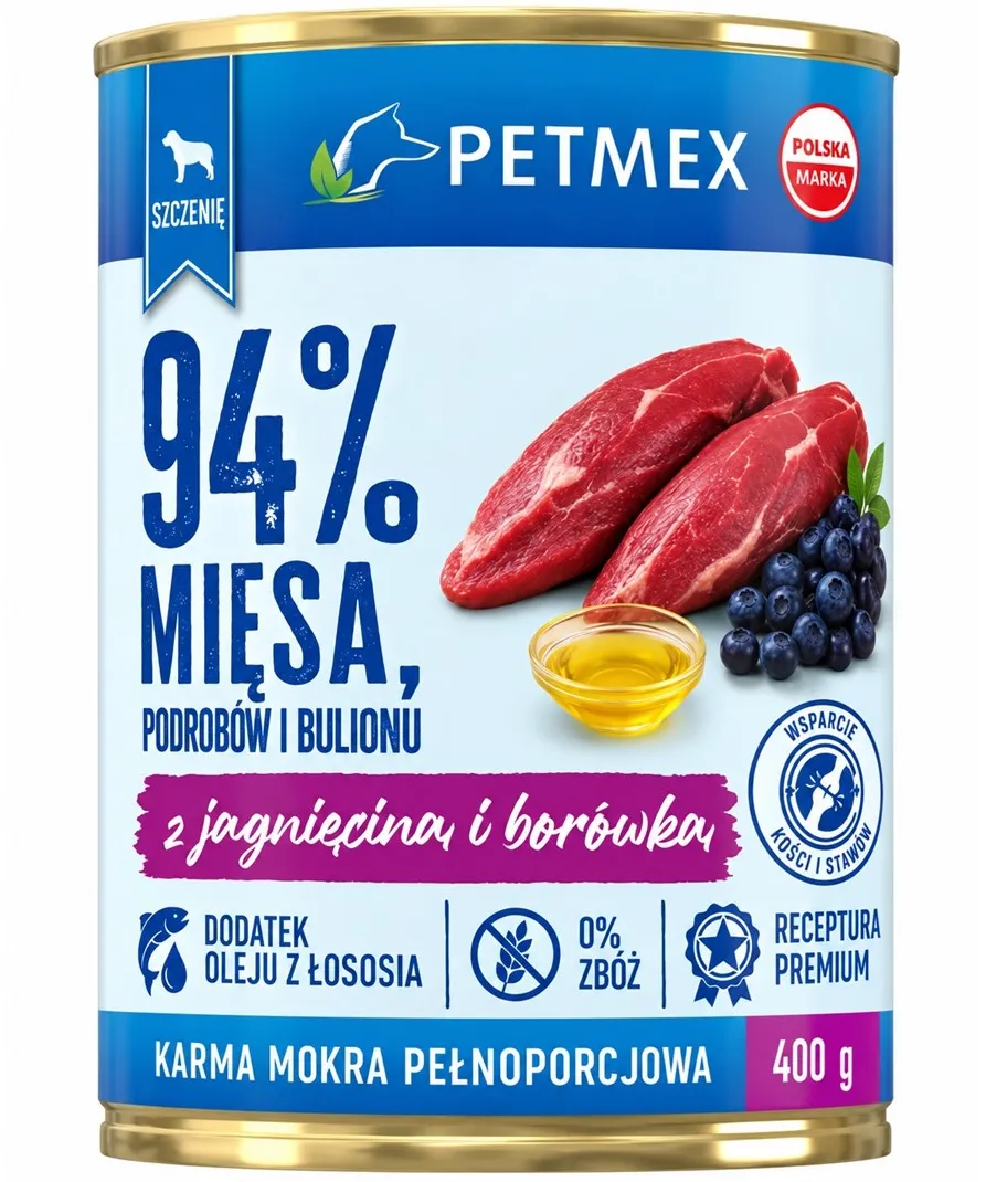 PETMEX Puppy Lamb and blueberries - wet dog food - 400g