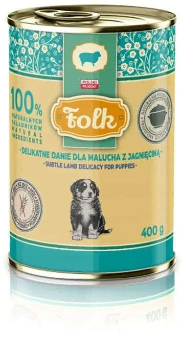 FOLK Delicate meal for puppies with lamb mono - wet dog food - 400g