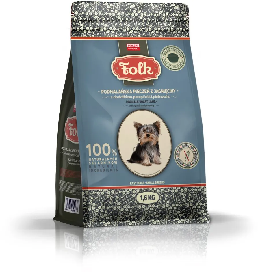 FOLK Small breeds Podhale-style lamb roast with quail and parsley - dry dog food - 1,6kg