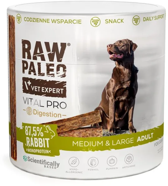 VETEXPERT Raw Paleo Vital Pro Digestion Rabbit Medium Large  Mono - dog treat - 100g