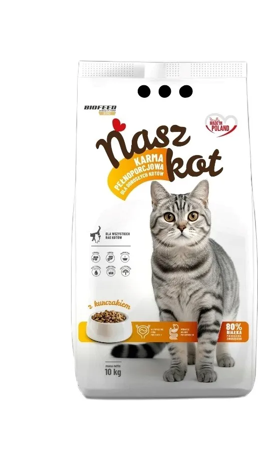 BIOFEED Nasz Kot adult with poultry - dry cat food - 10kg