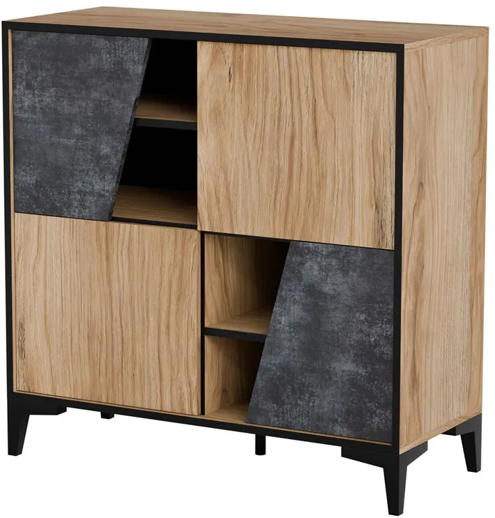 Cama 4D bookcase OVO 90x38xH90 oak/concrete