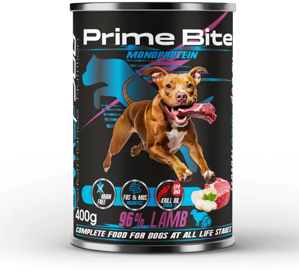 PRIME BITE Monoprotein Lamb with parsley - wet dog food - 400g