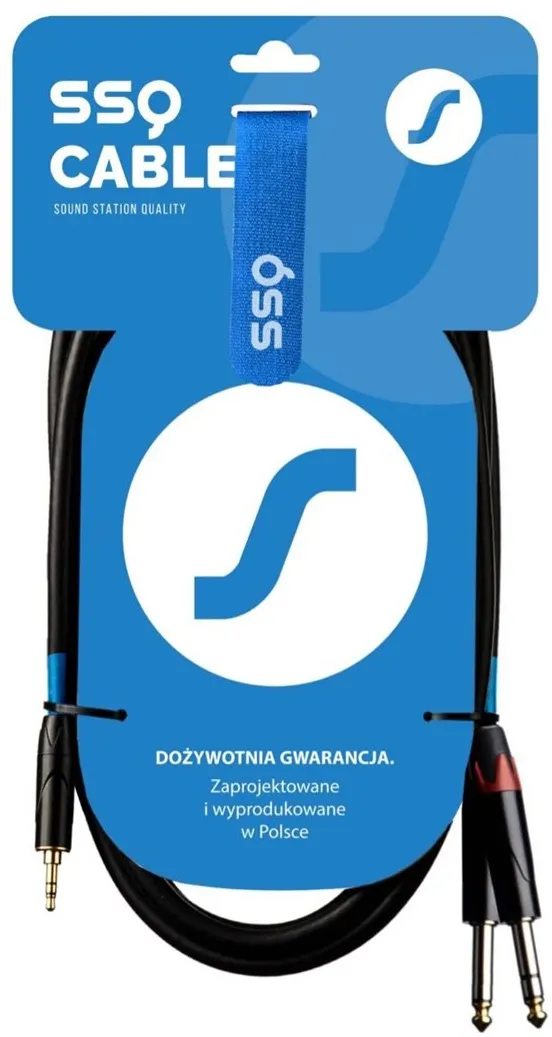 SSQ MIJM3 SS-1815 Cable Jack Stereo 3,5 mm - 2x Jack Mono 6,3 mm 3 m Black