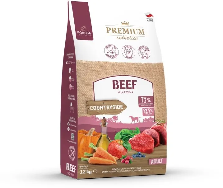 POKUSA Premium Selection Beef Adult - dry dog food - 12kg